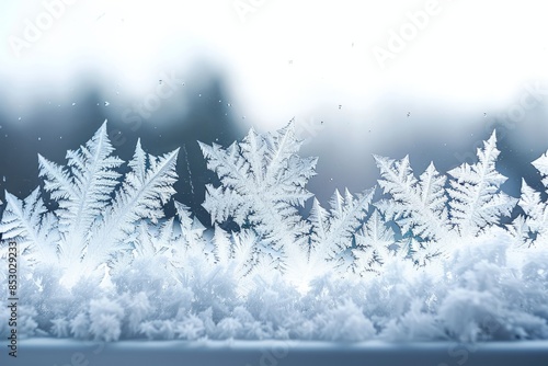 Ice crystal patterns resembling frost on a window © LadiesWin