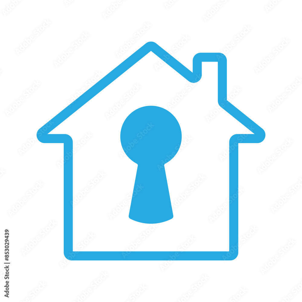 House icon with keyhole, Home safety lock with keyhole on white background. Vector illustration House icon with keyhole, Home safety lock with keyhole on white background. Vector illustration