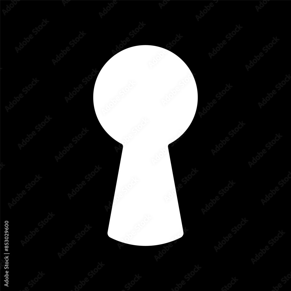 Keyhole icon on black background. Vector illustration Keyhole icon on black background. Vector illustration