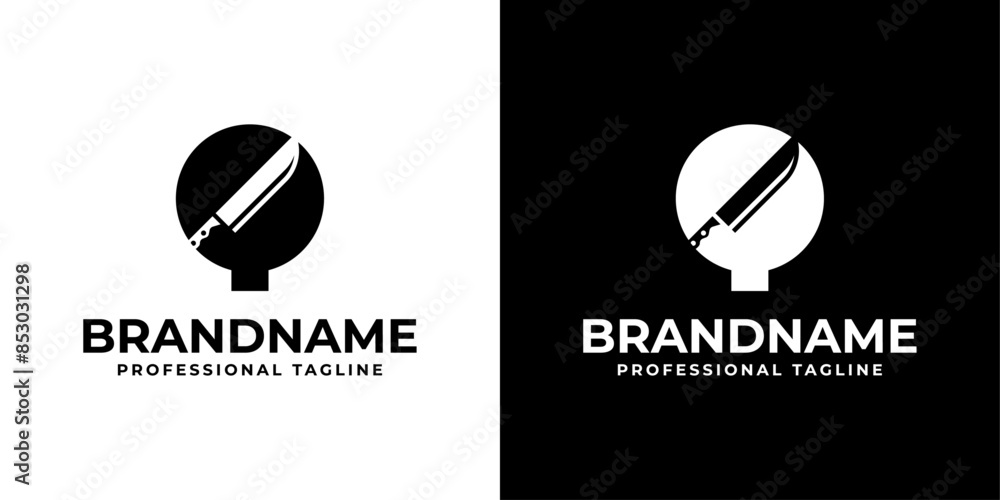 Fototapeta premium Letter Q Knife Logo, for Butcher Shops or Restaurant Branding