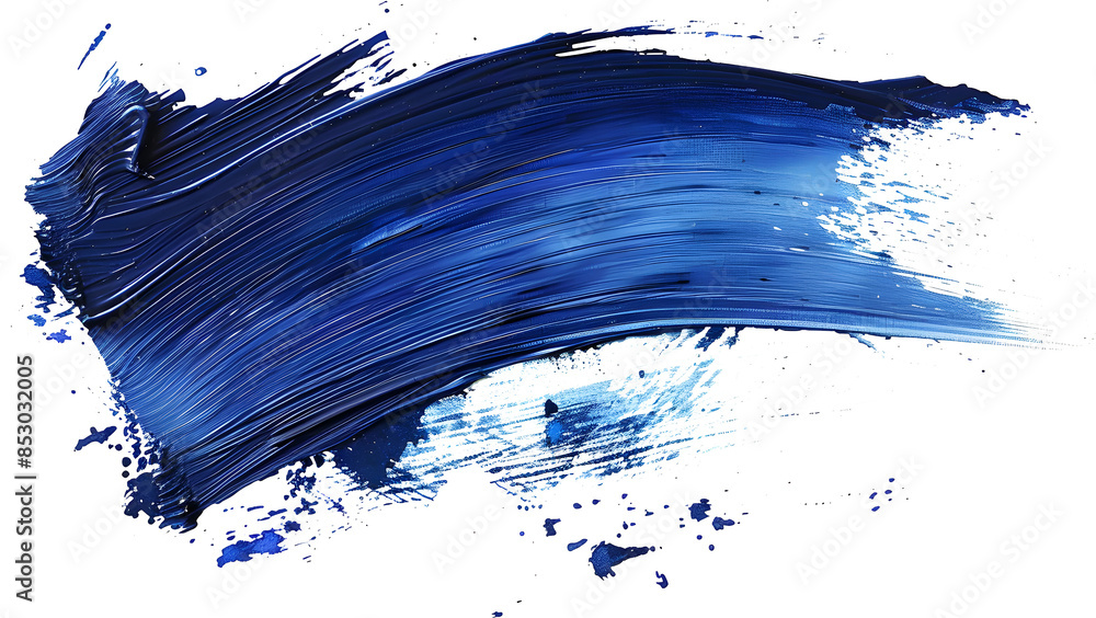 Blue paint brush stroke in isolated transparent background Blue paint brush stroke in isolated transparent background