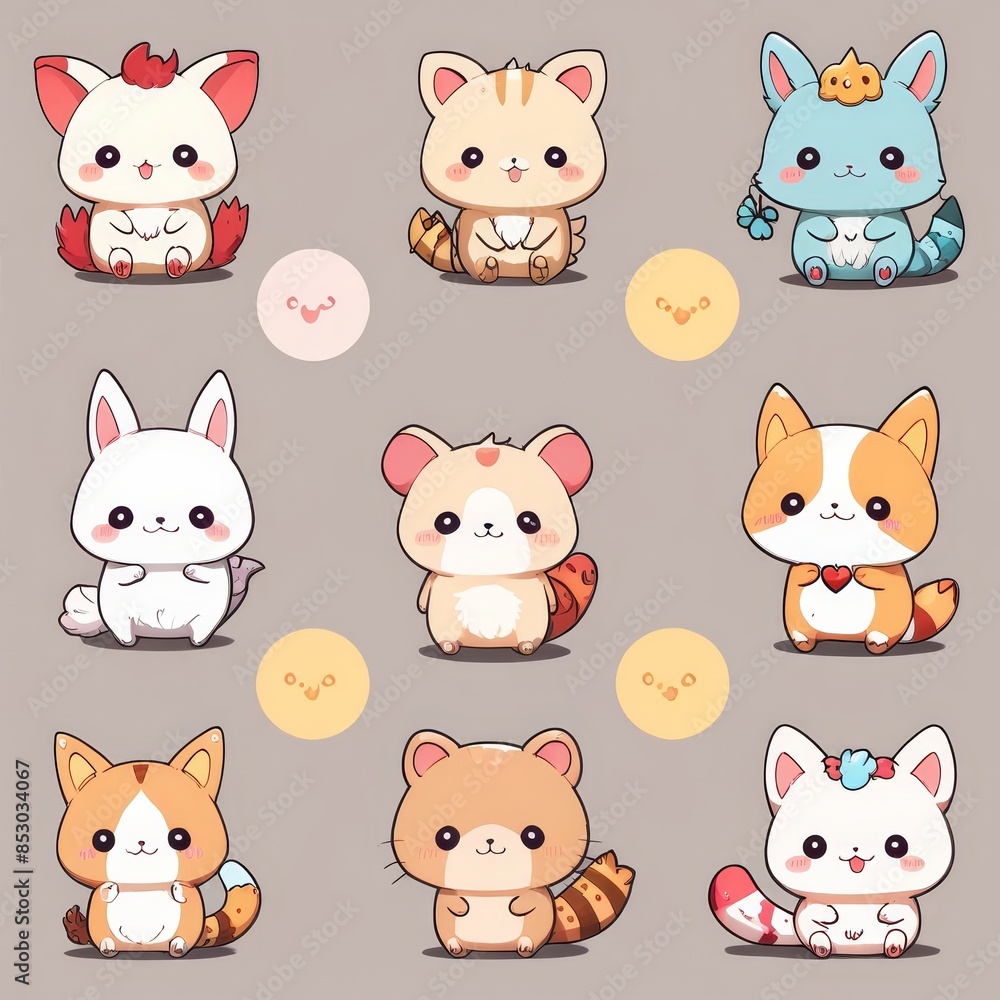 a close up of a bunch of cartoon animals with different expressions a close up of a bunch of cartoon animals with different expressions