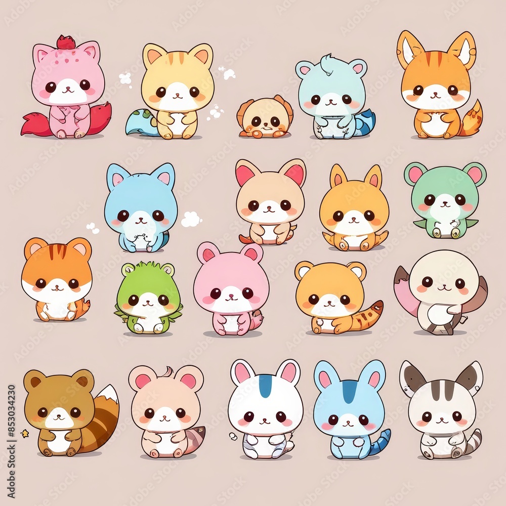 a close up of a bunch of cartoon animals with different expressions a close up of a bunch of cartoon animals with different expressions