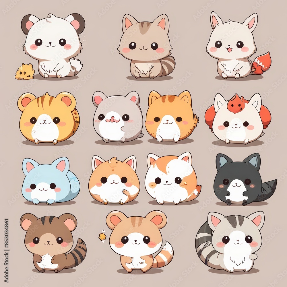 a close up of a bunch of cartoon animals with different expressions a close up of a bunch of cartoon animals with different expressions