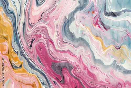 Marbled paper effect with swirling colors © LadiesWin