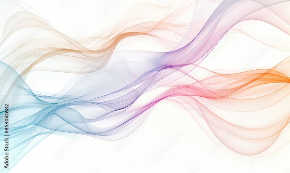 Delicate abstract lines in pastel shades on a white background Delicate abstract lines in pastel shades on a white background