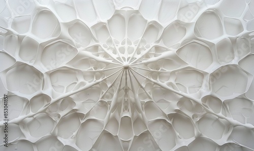 Delicate lines forming an intricate web on a white canvas