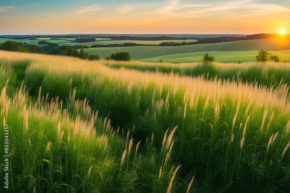 Fototapeta premium wild high grass in nature
