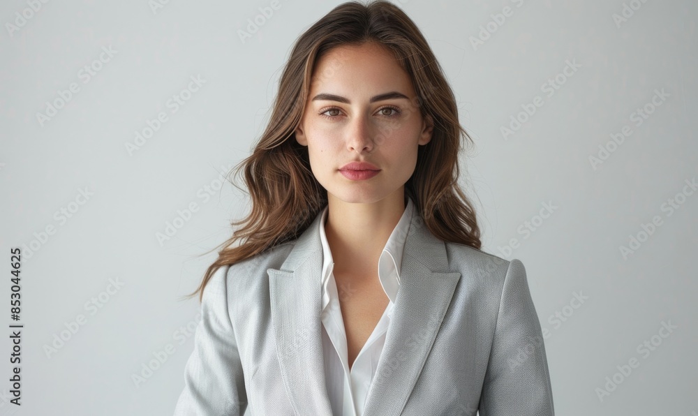 Headshot of a woman in a light gray suit against a plain white background Headshot of a woman in a light gray suit against a plain white background