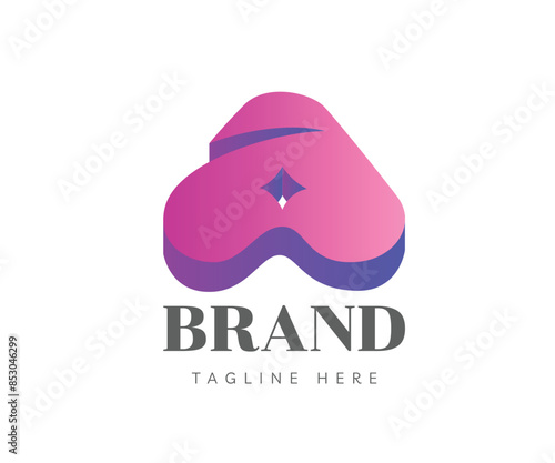 Letter A logo icon design template elements. Creative logo with initial letter A and star, negative space style. Usable for Branding and Business Logos.
