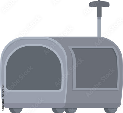 Modern train wagon with big windows and a handle for transportation, perfect for illustrating modern high speed rail travel