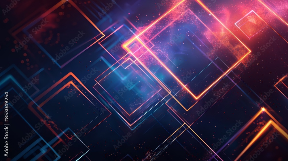 Abstract Neon Lines on Dark Background Abstract Neon Lines on Dark Background