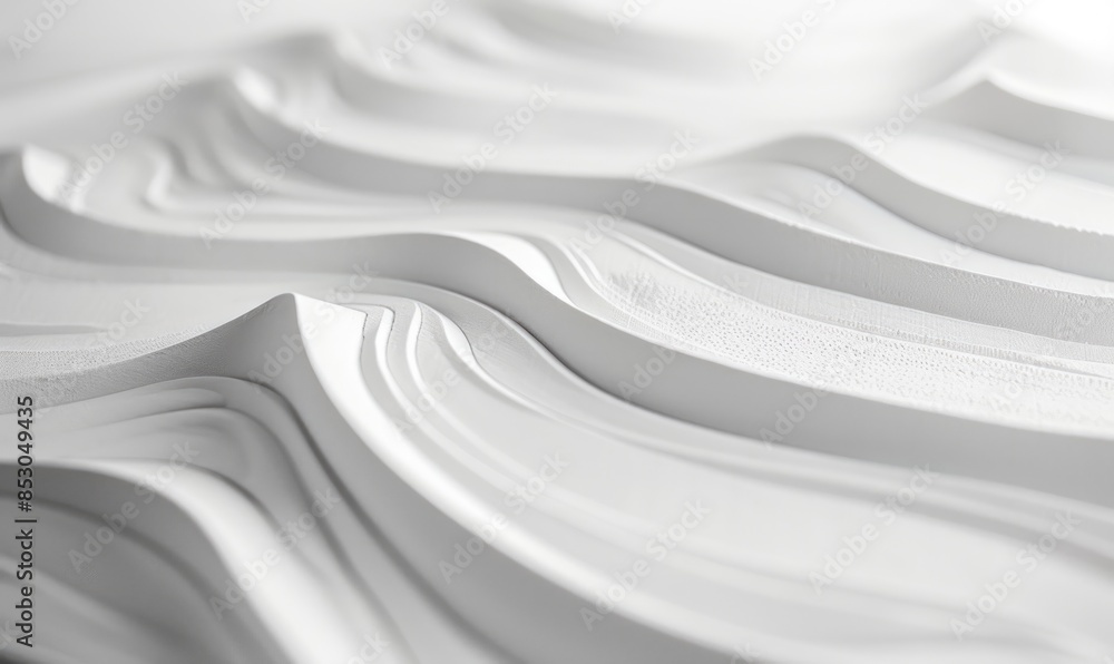 Fototapeta premium Flowing lines weaving through each other on a white background, abstract background