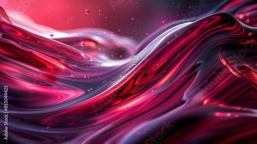 Abstract Red Liquid Waves