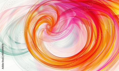 Wallpaper Mural Vibrant, swirling abstract lines in a mix of colors on a white background Torontodigital.ca