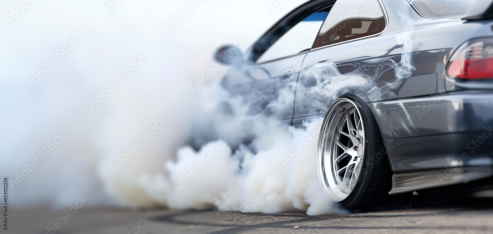 Car Tire Burnout with Smoke Car Tire Burnout with Smoke