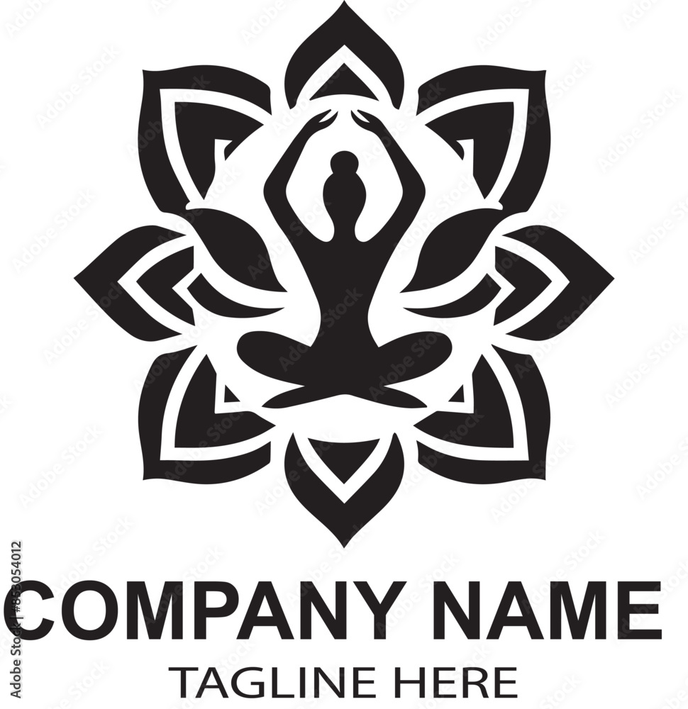 Obraz premium vector yoga logo design 