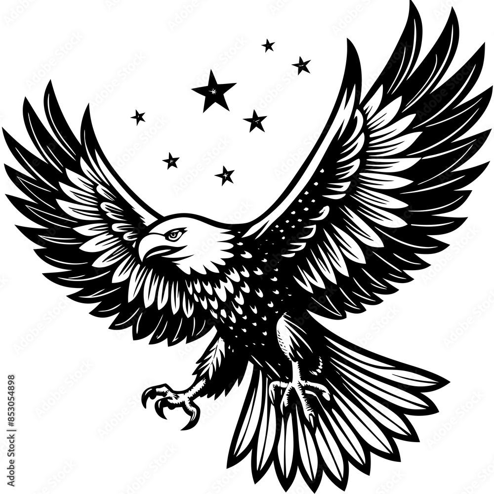 Obraz premium paint-a-majestic-eagle-soaring-through-the-sky