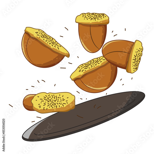 Indonesia’s Street Foods illustration: Pukis in flat design