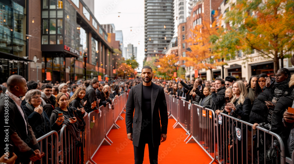 Obraz premium African American actor on red carpet