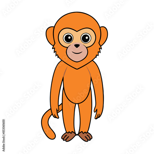 cartoon vector of a gibbon 