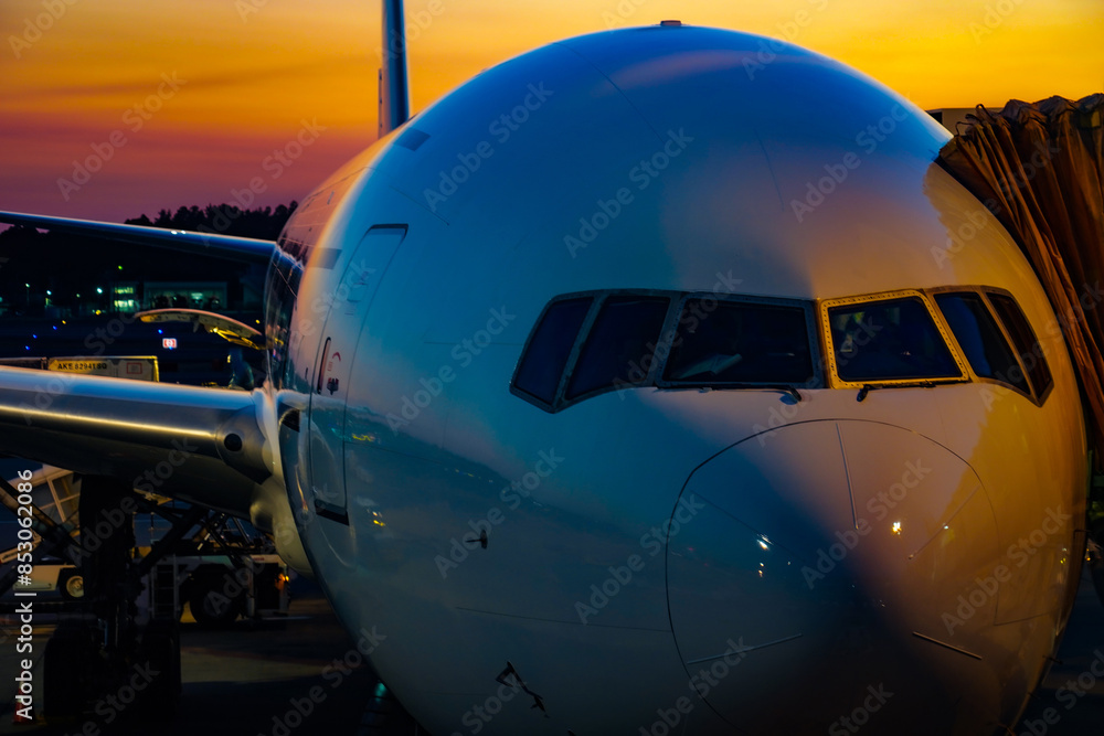 飛行機と夕暮れ 飛行機と夕暮れ