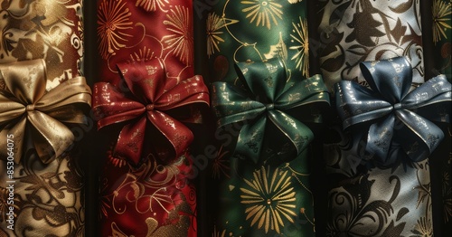 Instagram  Story Sized Image of Beautifully Gift WrappedPresents With Bows - Vivid Colors, Rich Textures photo