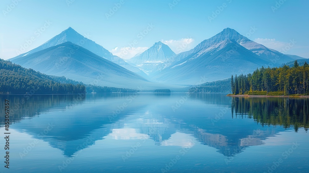 lake and mountains  