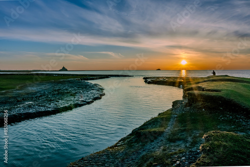Coucher de soleil sur la baie du Mont Saint Michel