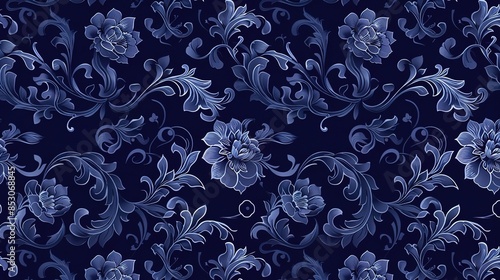Nightblue pattern wallpaper
