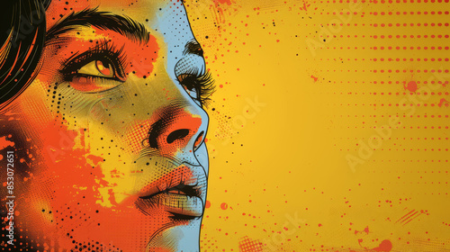 retro comic yellow background raster gradient halftone pop art retro style