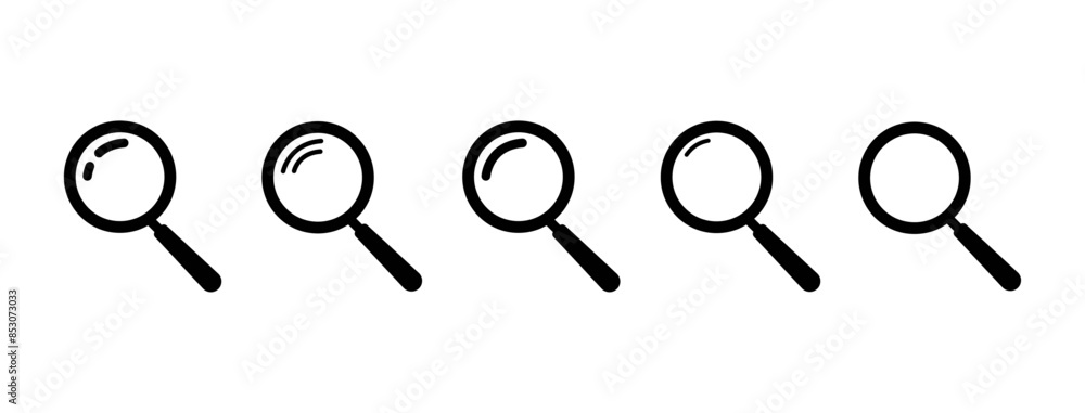 Search icon set.Magnifying sign,loupe icon isolated on white background.Vector illustration Search icon set.Magnifying sign,loupe icon isolated on white background.Vector illustration