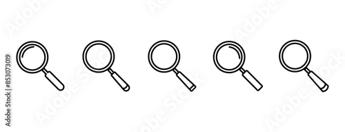 Magnifying glass icon in line style. magnifier or loupe sign isolated on transparent  on white background.Search symbol. Vector illustration