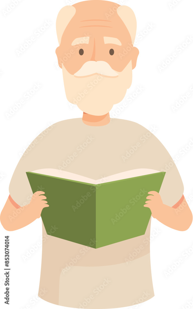 Elderly man engrossed in a book, finding pleasure and knowledge Elderly man engrossed in a book, finding pleasure and knowledge