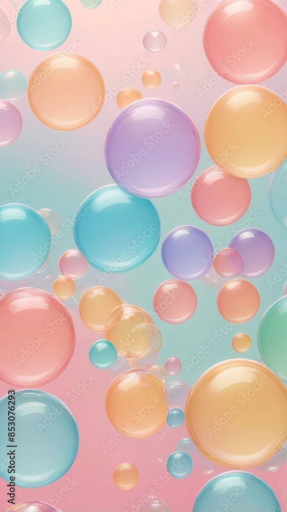 Abstract background of multicolored colorful soap bubbles
