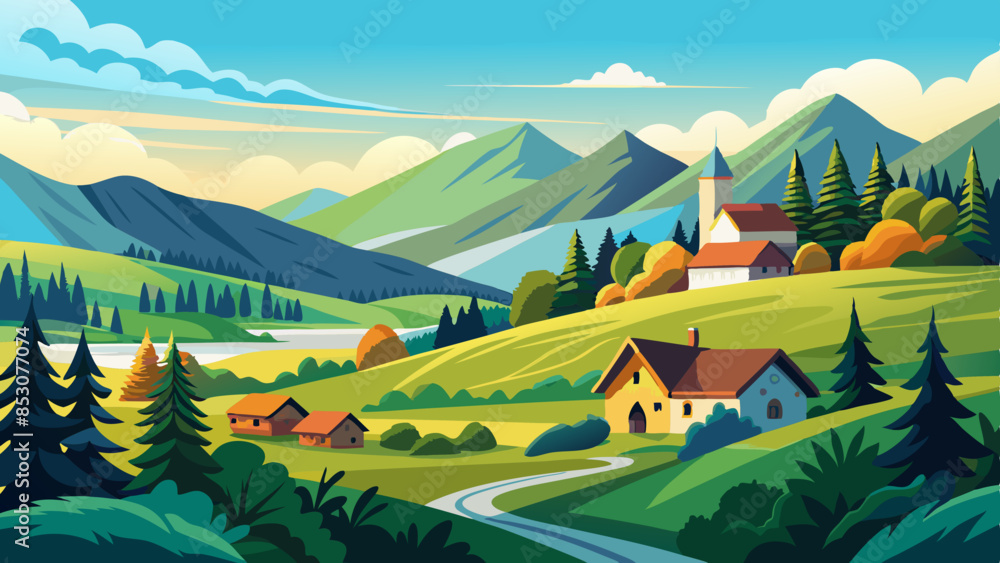 summer-trees-and-pasture-in-a-beautiful-mountain summer-trees-and-pasture-in-a-beautiful-mountain