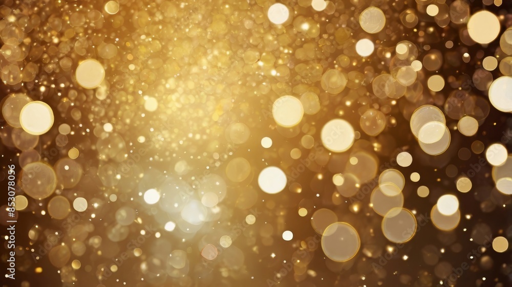 gold abstract background with bokeh defocused lights