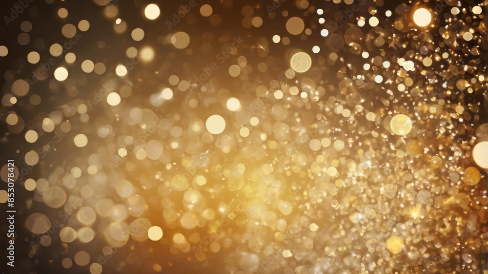 gold abstract background with bokeh defocused lights