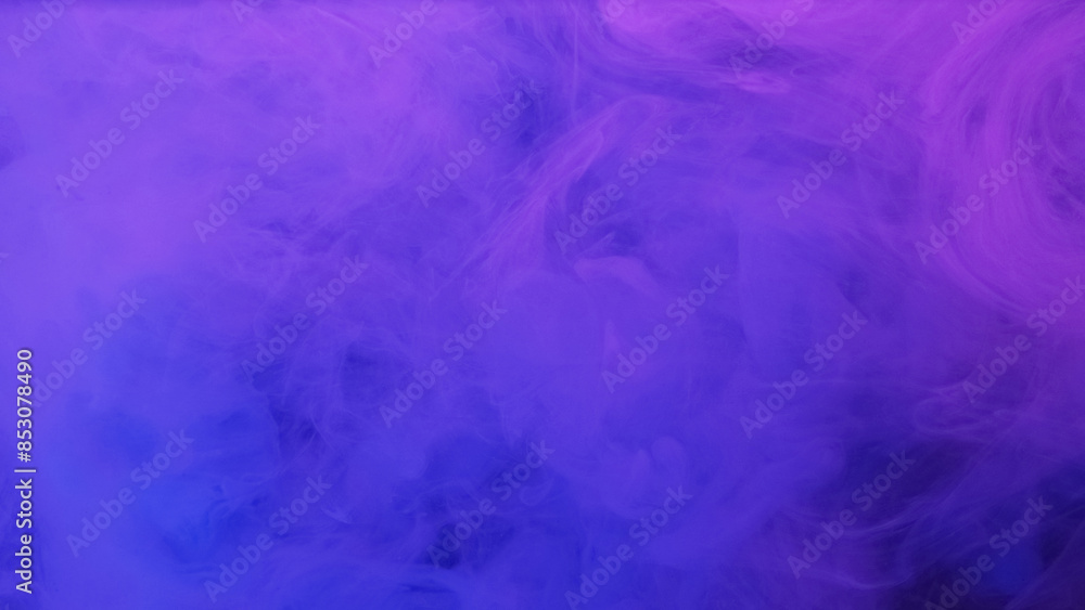 Fototapeta premium Smoke swirl. Paint water blend. Defocused neon pink blue color glowing steam floating wave abstract art background with free space.