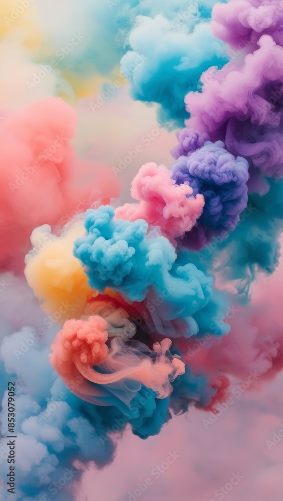 Abstract colorful multicolored smoke background in pastel colors, abstract background for presentations