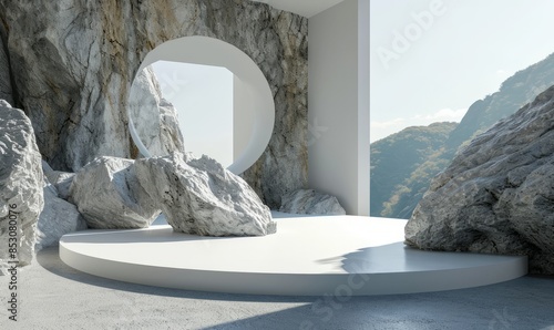White stones and marble arr...