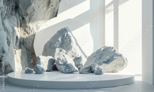 White stones and marble arr...
