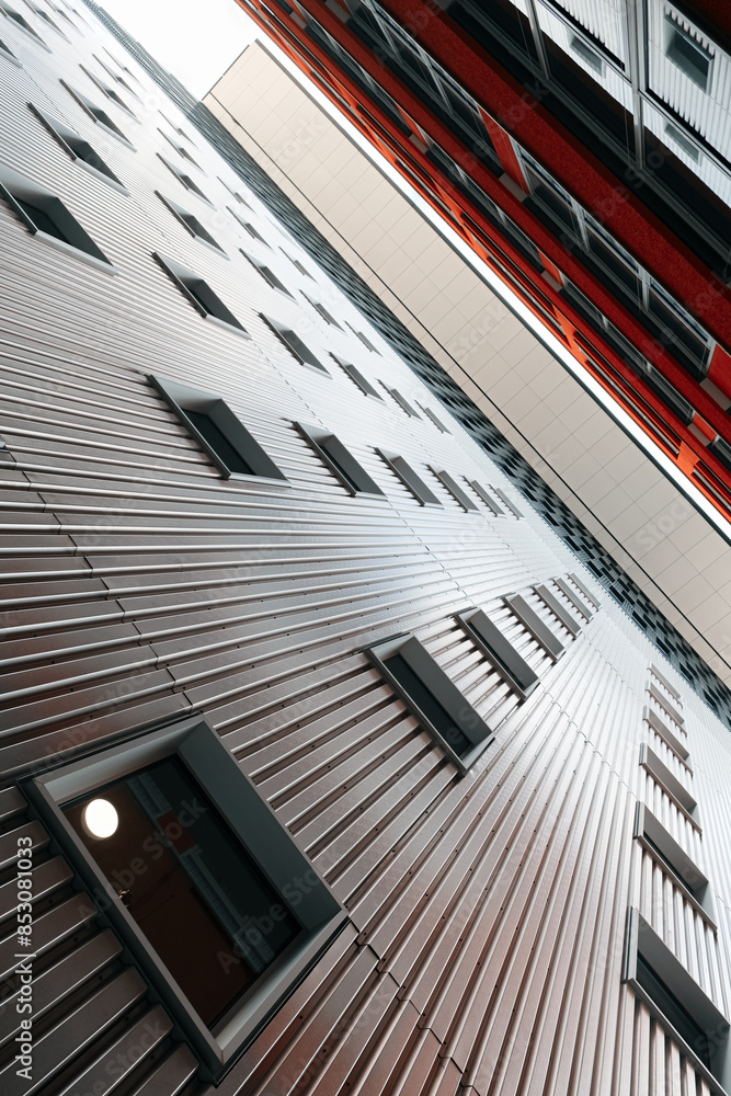 Obraz premium Urban background with exterior buildings facade in Munich, Germany.