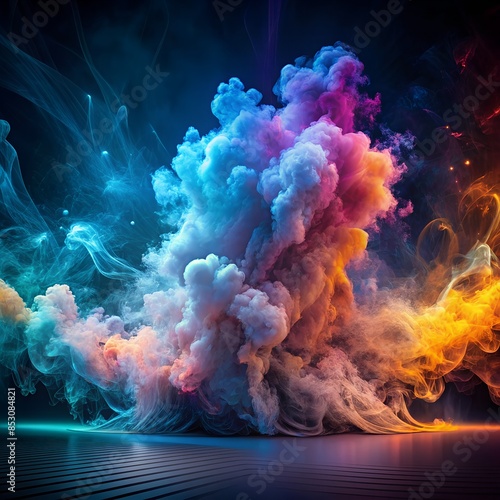 Magischer Qualm - Rauch - Nebel - Bunte Farben und Leuchten - Wolken - Moderner abstrakter Hintergrund - Vielfalt - Magie und Fantasy