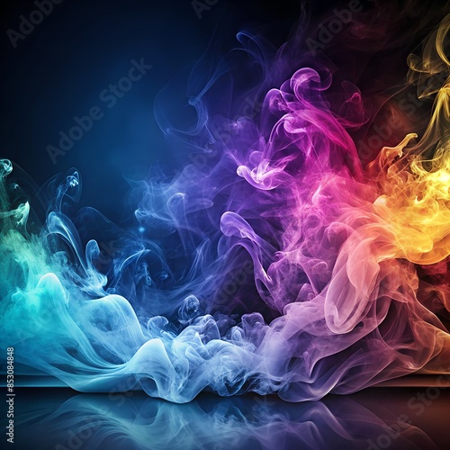 Magischer Qualm - Rauch - Nebel - Bunte Farben und Leuchten - Wolken - Moderner abstrakter Hintergrund - Vielfalt - Magie und Fantasy photo