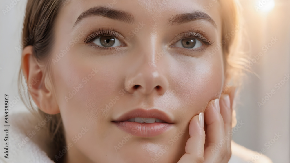 Women skincare closeup face, beautiful, face skincare Women skincare closeup face, beautiful, face skincare