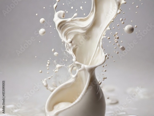 splashing milk on white background