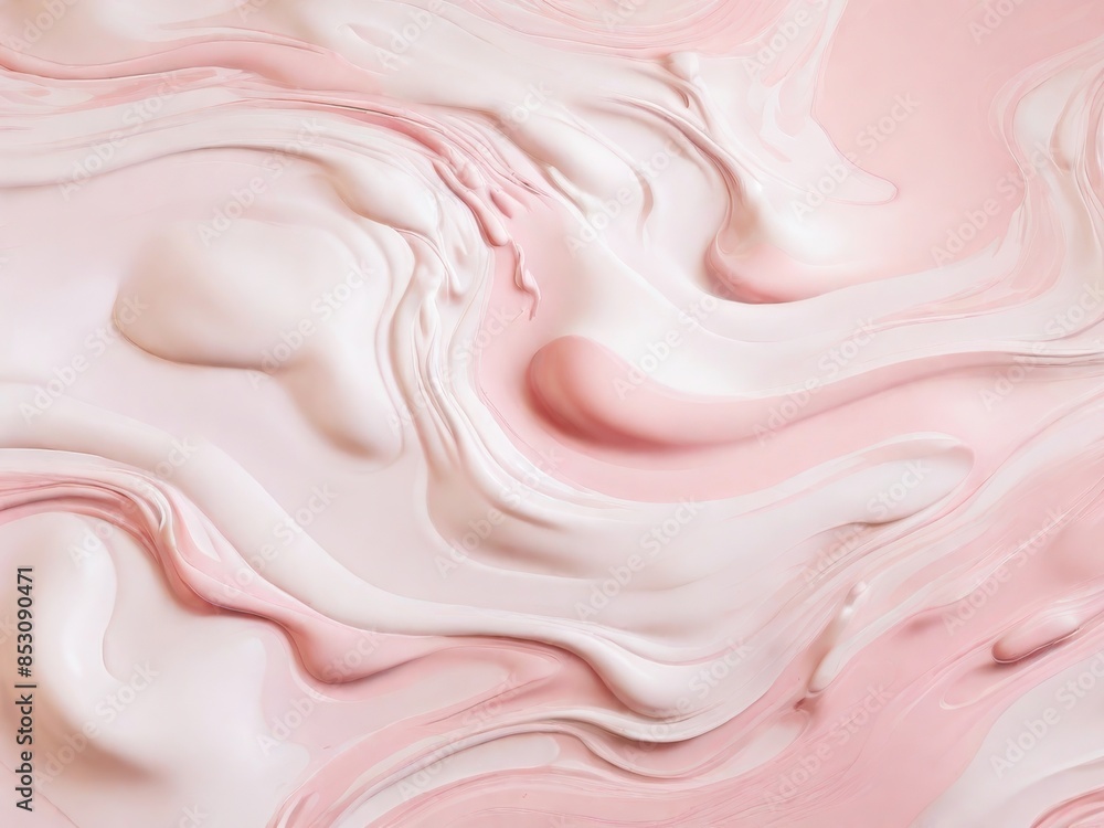 Abstract liquid beige with pink background. Creamy cream background, background texture