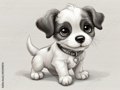 Obraz na płótnie Cheerful dog on a white background. cartoon character w salonie