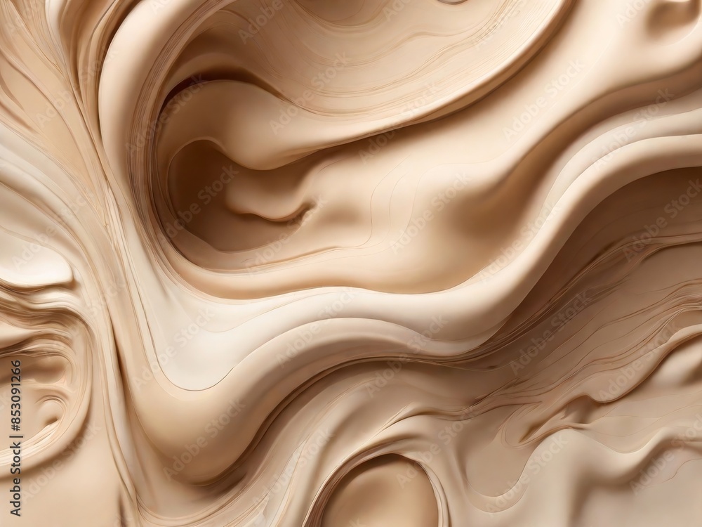 Abstract liquid beige background. Creamy cream background, background texture.